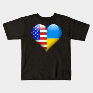 Half American Half Ukrainian - Gift for Ukrainian From Ukraine Kids T-Shirt